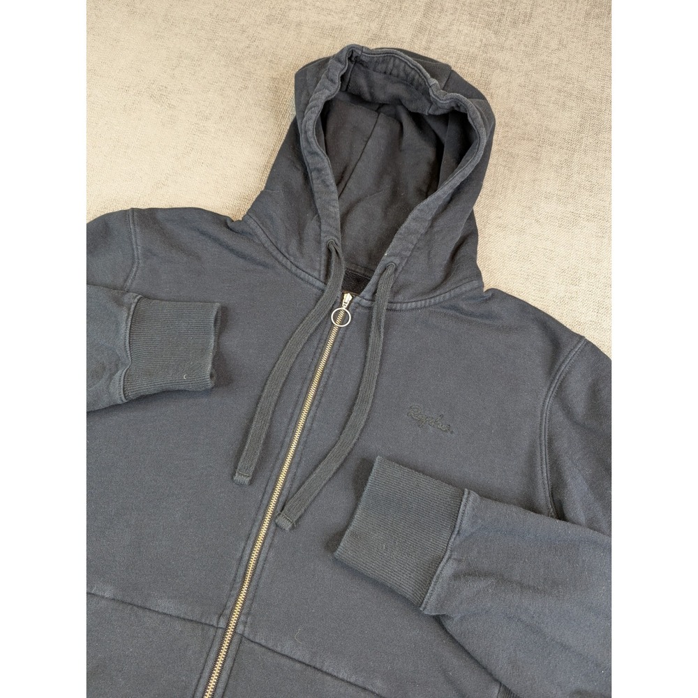 Rapha Hoodie Mens M Black Logo Jacket Full Zip Cotton Fleece Sweatshirt